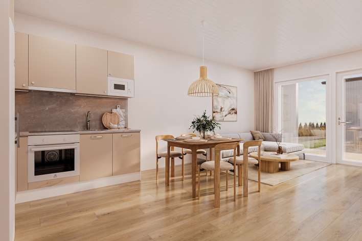 Rivitalo, 2h + k + s, 44,5 m², Ylikylä - Näkymä 2