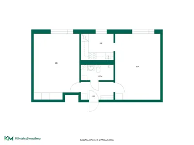 Kerrostalo, 2h, kk, kph/wc, 51,5 m², Kaunisnurmi - View 2