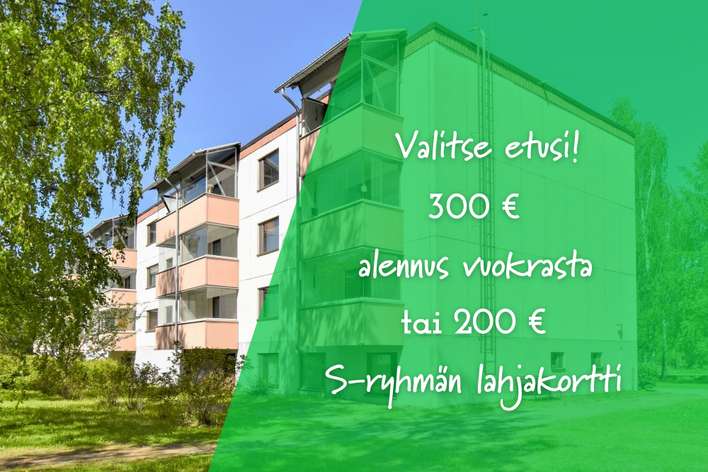 Kerrostalo, 2h+k, 58 m², Rajapatsas, Imatra