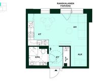 Kodin pohjapiirros (1h+kt+alkovi, 30,5 m²)