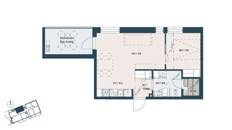 Kerrostalo, 2h+kt+s, 40,5 m², Klemettilä, Vaasa