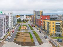 Ilmakuva Samiveturinpuistosta Vanhansillankadun suuntaan.