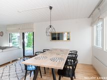 Olohuoneessa tilaa myös ruokapöydälle