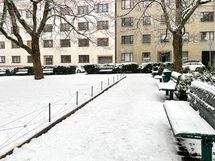 Apollonpuistikko on talon edessä oleva ulkoilualue.