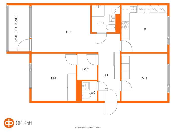 Kerrostalo, 3h,k,kph,wc,työtila (YJ: 3h+k), 74,5 m², Martinlaakso - View 2
