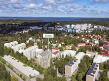 Visualisointikuvassa taiteilijan näkemys uudistuvasta Kissanmaan Hipposkylän alueesta.