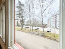 Näkymä makuuhuoneesta.