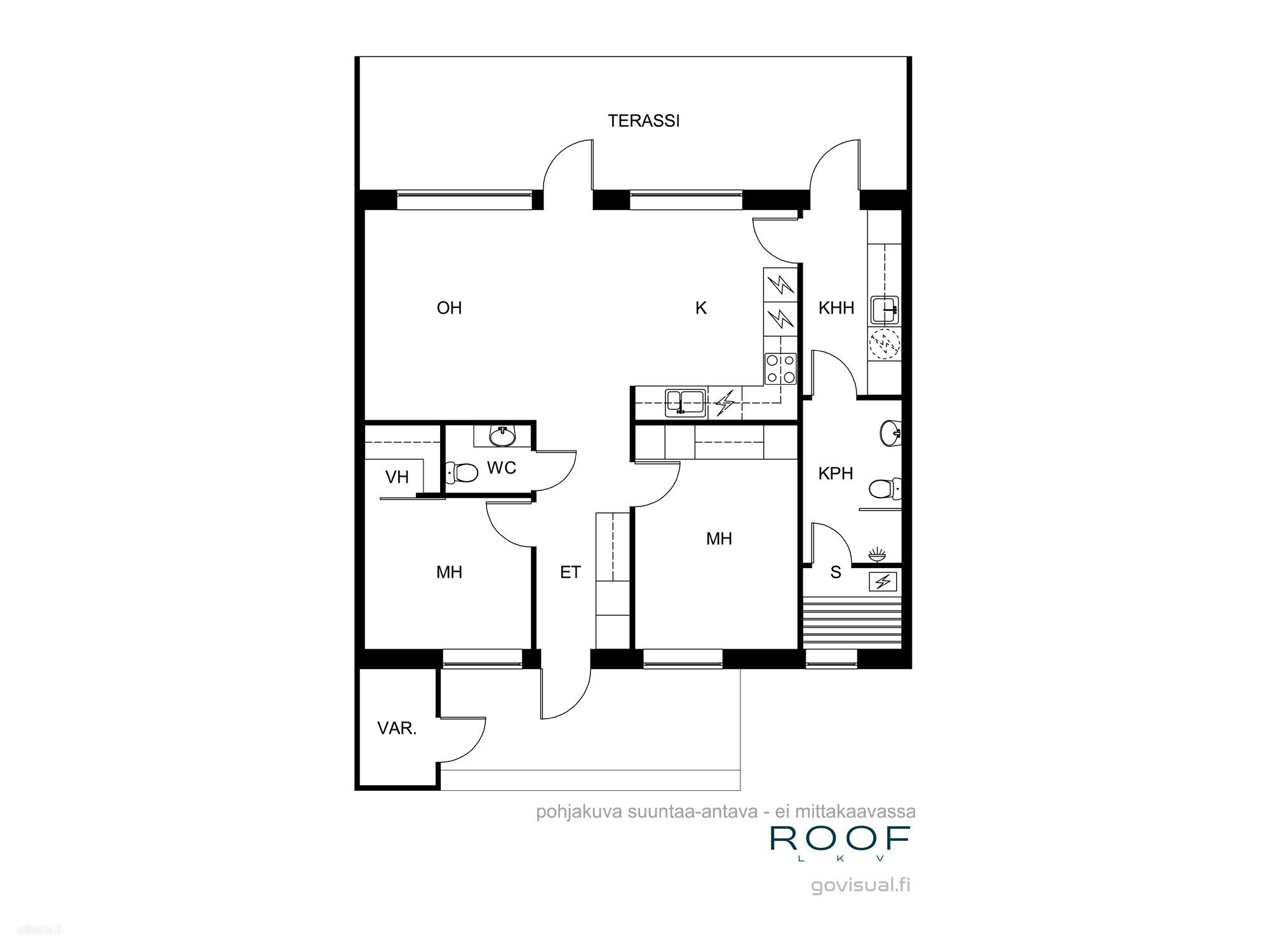 Rivitalo, 3h,k,khh,kph,s,vh,varasto,2AK, 75 m², Ritaharju - View 2