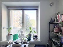 Ikkunat suuntaavat sisäpihalle noin koilliseen.