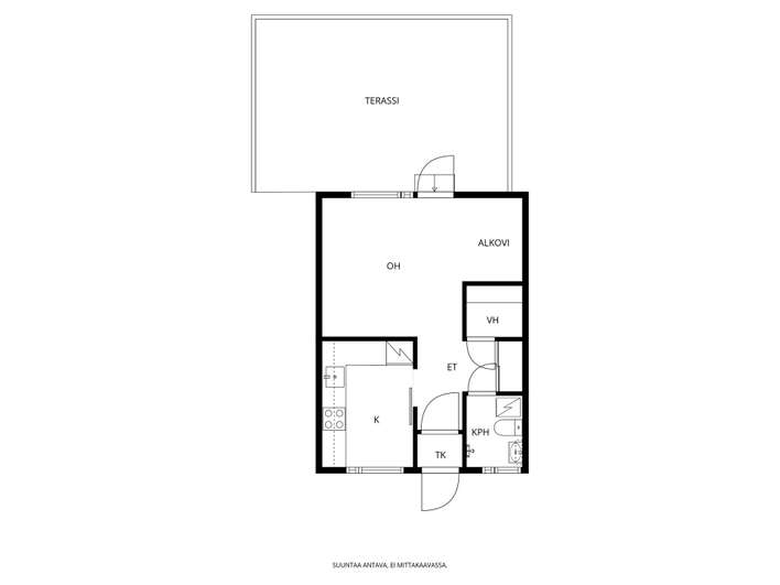 Rivitalo, 1h+k+(terassi), 35 m², Alakylä – pohled 2