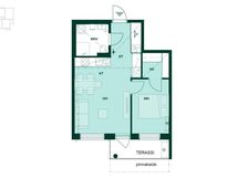 Kodin pohjapiirros (2h+kt, 42 m²)