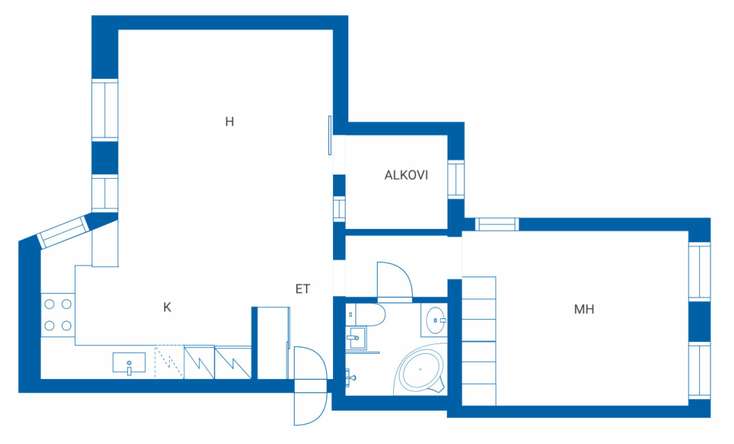 Kerrostalo, 2.5h + k, 79 m², Kamppi - Näkymä 2