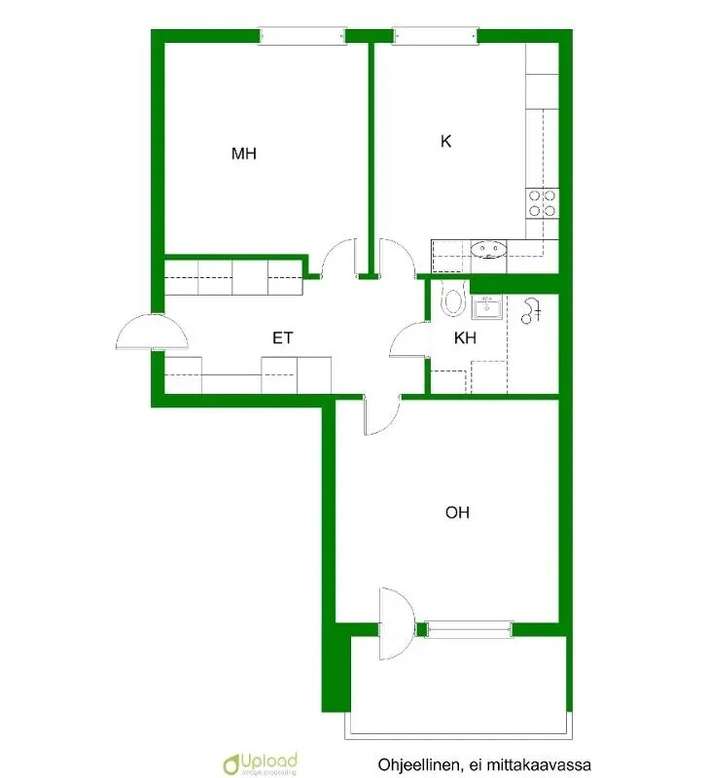 Kerrostalo, 2h,k,kph,p, 56 m², Kangaslampi - Näkymä 2