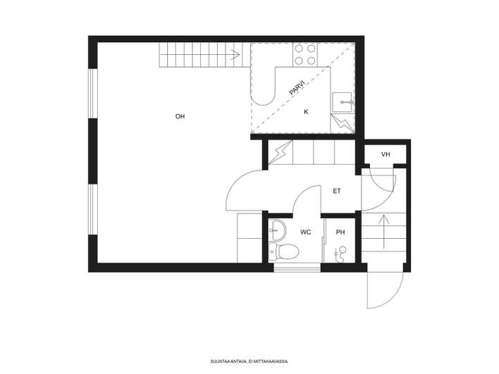 Asunto, 1h, k, ph/wc, eteinen, parvi, 37,5 m², Keskusta - Widok 2