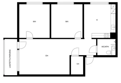 Kerrostalo, 3h + k, 69 m², Kurala - Näkymä 4