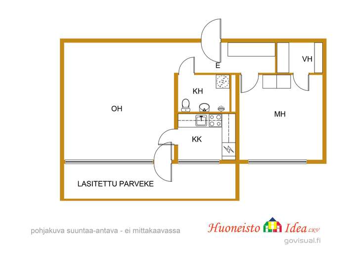 Kerrostalo, 2h+kk+kh+vh+las.parv., 49,5 m², Värttö – pohled 2