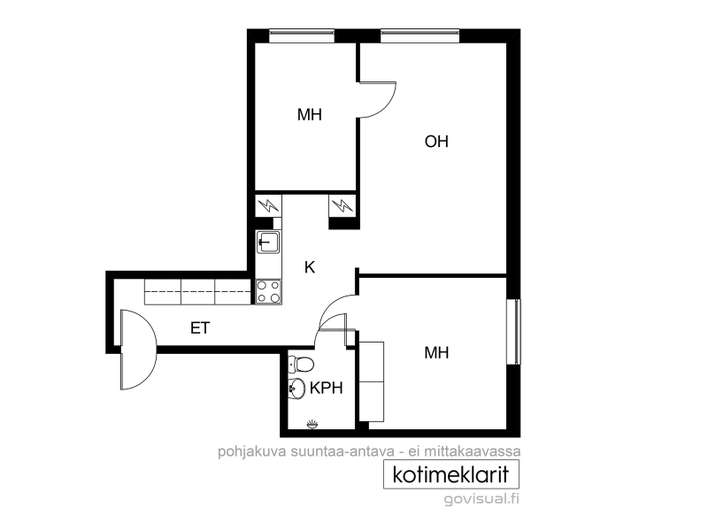 Kerrostalo, 3h,k, 63 m², Ullanlinna – pohled 2