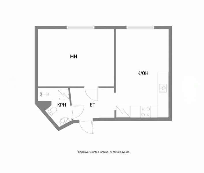 Kerrostalo, 2h + avok + kph, 41 m², Etu-Töölö