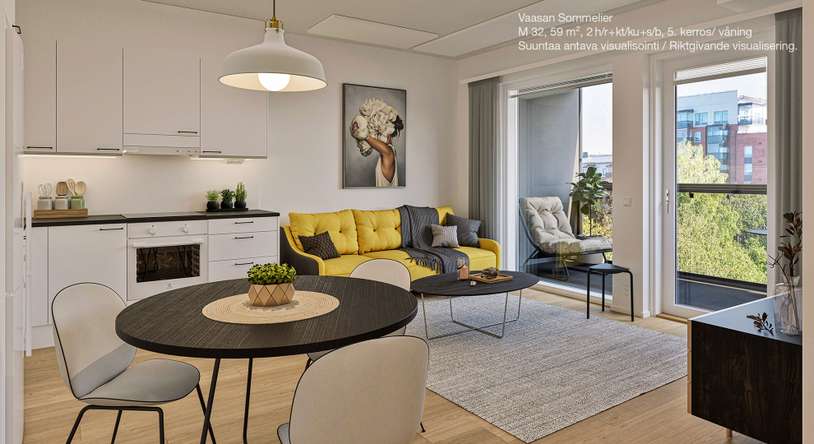Kerrostalo, 2h+kt+s, 47 m², Klemettilä, Vaasa
