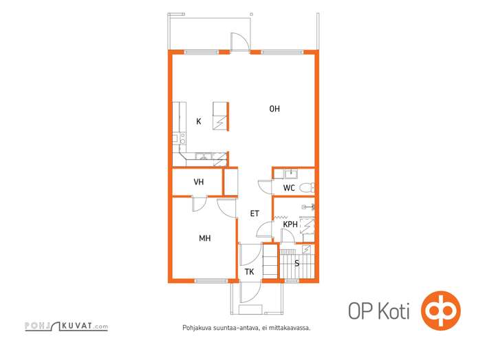 Rivitalo, 2h,k,s, 63 m², Lampikangas – pohled 3