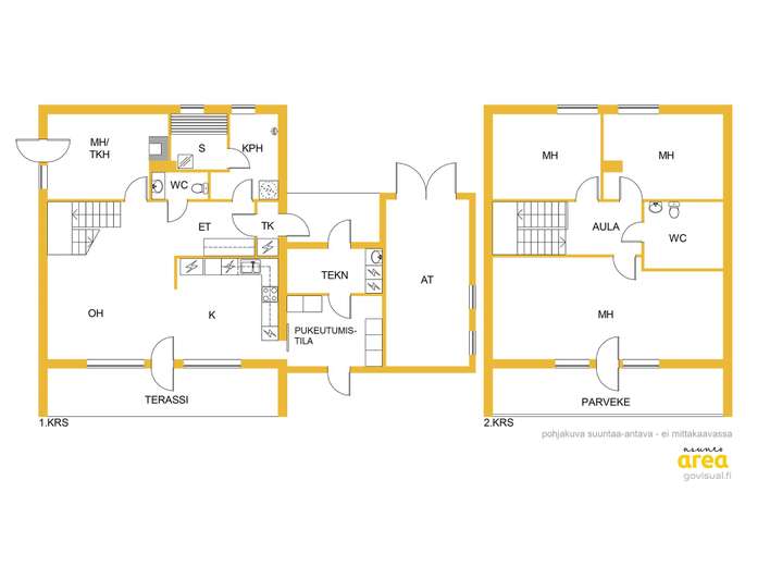 Omakotitalo, 4h, k, th, 2wc, kph, s, pukeutumistila ja autotalli. Lisäksi ulkovarasto ja puutarhavaja., 117,5/169,0 m², Nikkilä - Näkymä 2