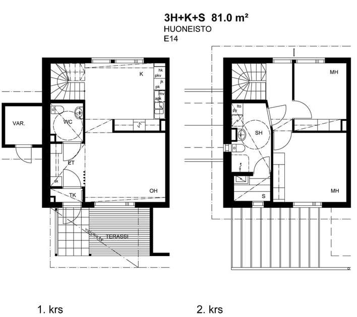 Paritalo, 3h+k+s, 81 m², Gumböle - Näkymä 2