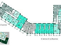 Helsingin Renata - 3. kerroksen kerrospohja (C-porras) ja 4. kerroksen kerrospohja (A- ja B-porras)