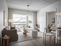 Virtuaalistailattu kuva asunnosta B44.