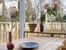 Katettu terassiparveke tuo lisätilaa yläkertaan