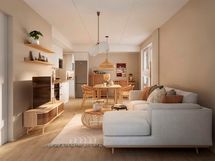 Visualisointi kodista - vaihtoehtopohja 2 (2h+kt, 45 m²)