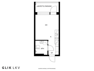 Kerrostalo, 1h, kt, kph, p, 22,5 m², Annala - Поглед 3