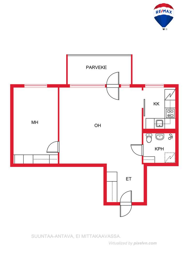 Kerrostalo, 2h+kk+kph+et+lasit.parv., 52,5 m², Myllymäki - Näkymä 2