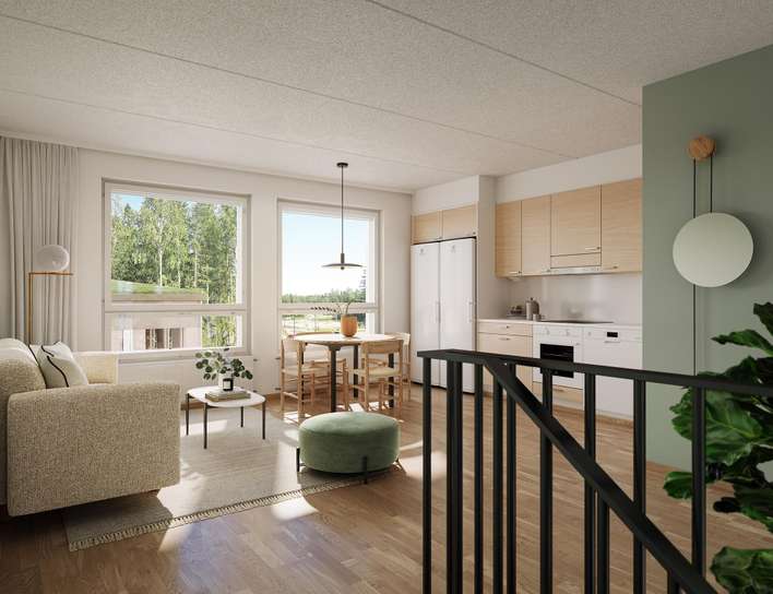 Kerrostalo, 3h+kt, 64 m², Kuninkaantammi – pohled 2