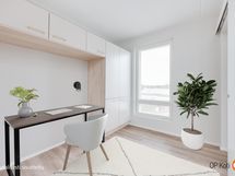 As 12 mh, peilikuvana. Stailattu toimistoksi.