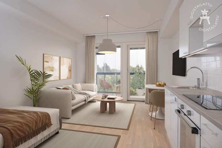 Kerrostalo, 1h+kt, 29 m², Olari, Espoo