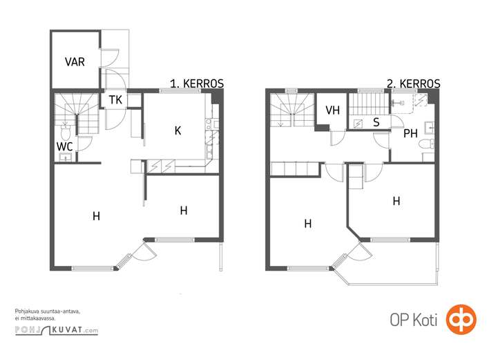 Rivitalo, 4h+k+s, 93 m², Harittu - Ansicht 2