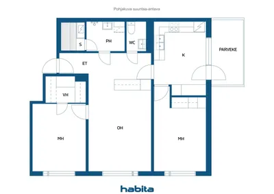 Kerrostalo, 3h, k, kph, wc, las. p., 75 m², Vaisaari - View 2
