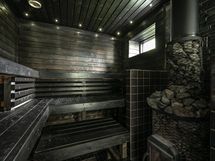 tumma tunnelmallinen sauna