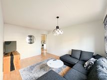 Olohuoneessa tilaa vaikka myös työpisteelle.