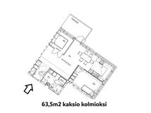 Kaksiosta kolmioksi (parilasiovet)