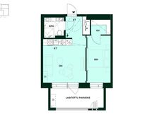 Kodin pohjapiirros (2h+kt, 37 m²)