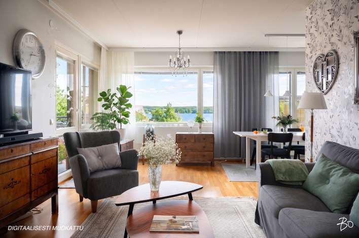 Kerrostalo, 3h, k, s, kph, erillinen wc, vh, 2 lasitettua parveketta, 89 m², Kartano, Lahti