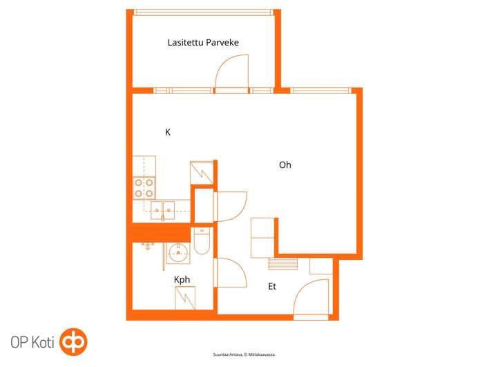 Kerrostalo, 1h + k, 31,5 m², Lassila – pohled 3