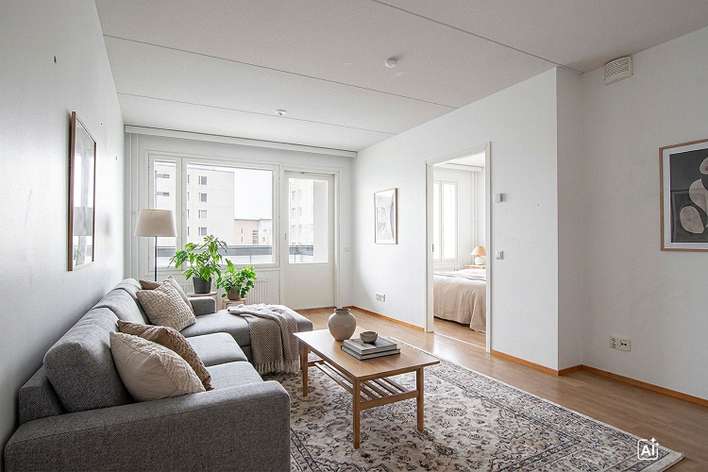 Kerrostalo, 2h+kk+s, 44 m², Kartano, Lahti