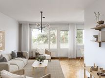 Virtuaalikalustus olohuone