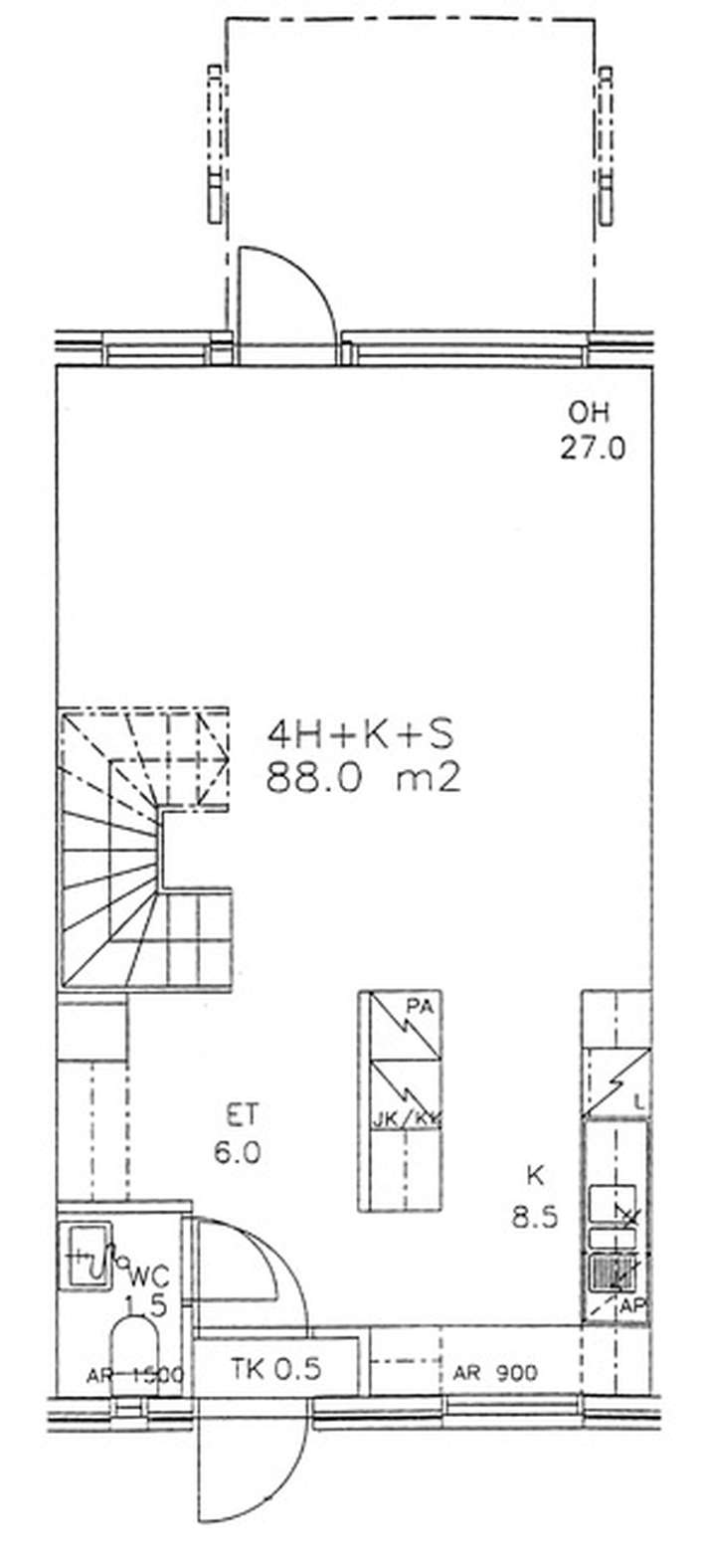 Rivitalo, 4H+K+S, 89 m², Imatrankoski – pohled 2