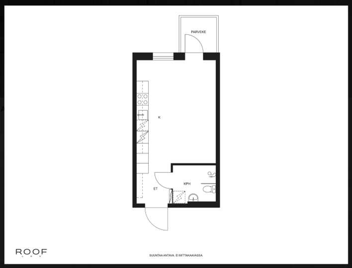 Kerrostalo, 1H+KT, 28 m², Kaukajärvi – pohled 2
