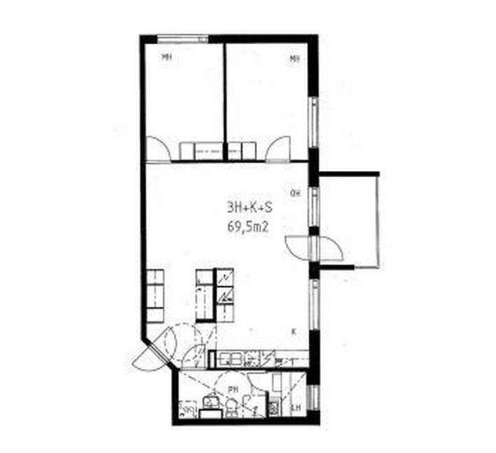 Kerrostalo, 3H+K+S, 69,5 m², Suvela - Näkymä 3