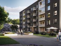 Luonnoskuva Turun Skalan sisäpihasta
