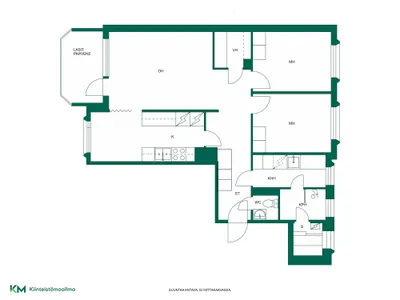 Kerrostalo, 3h, k, kph, s, khh, erill.wc, vh, p, 79,5 m², Tampere - View 2